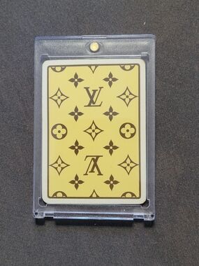 Auth Louis Vuitton Yellow & Brown Monogram Collectible Card Jack of ❤️ With COA